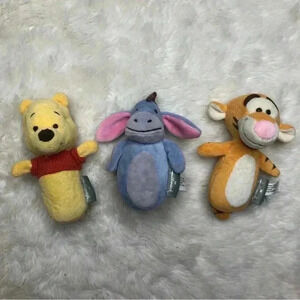 Hallmark Winnie The Pooh Set of  3 Rattle & Squeaker Toys Pooh Eeyore Tigger